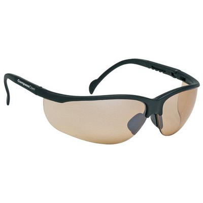 Brown Mirror Wrap-Around Safety Glasses